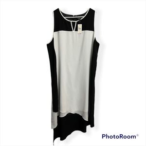 Lane Bryant asymmetrical black & white dress, sz 18/20, NWT!